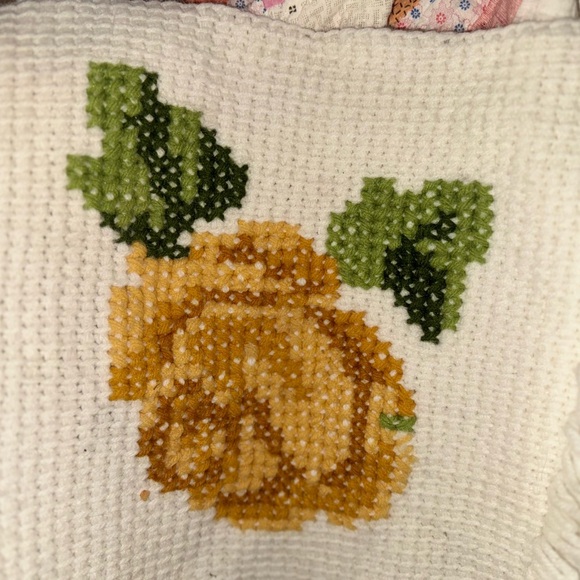 Vintage Handmade Floral Needlepoint Cross Stitch Doily/Cushion Cover - Picture 3 of 4